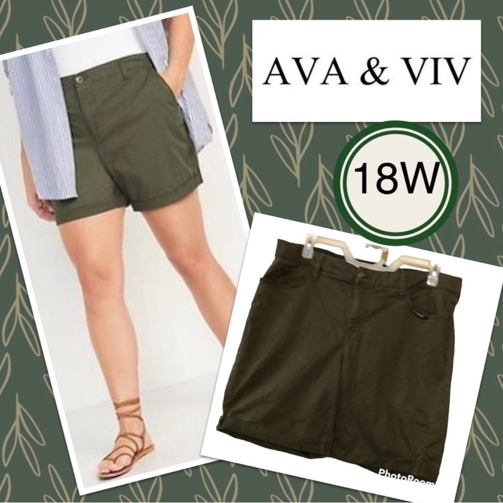Ava & Viv Olive Green Brushed Chino
Bermuda Shorts 18W